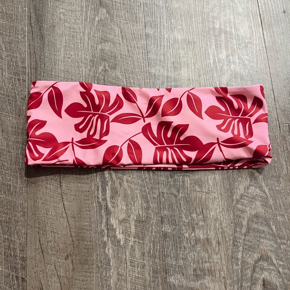 floral print bandeau swim top